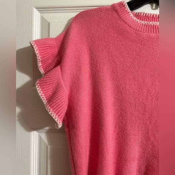 Pink Ruffle Sleeve Sweater - Picture 3 of 5